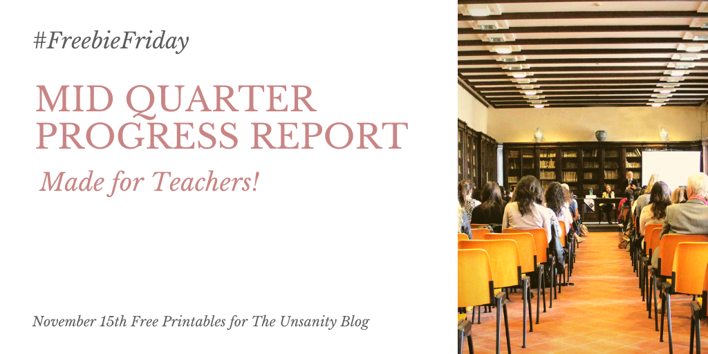 #FreebieFriday – Mid Quarter Progress Report for&nbsp;Teachers!